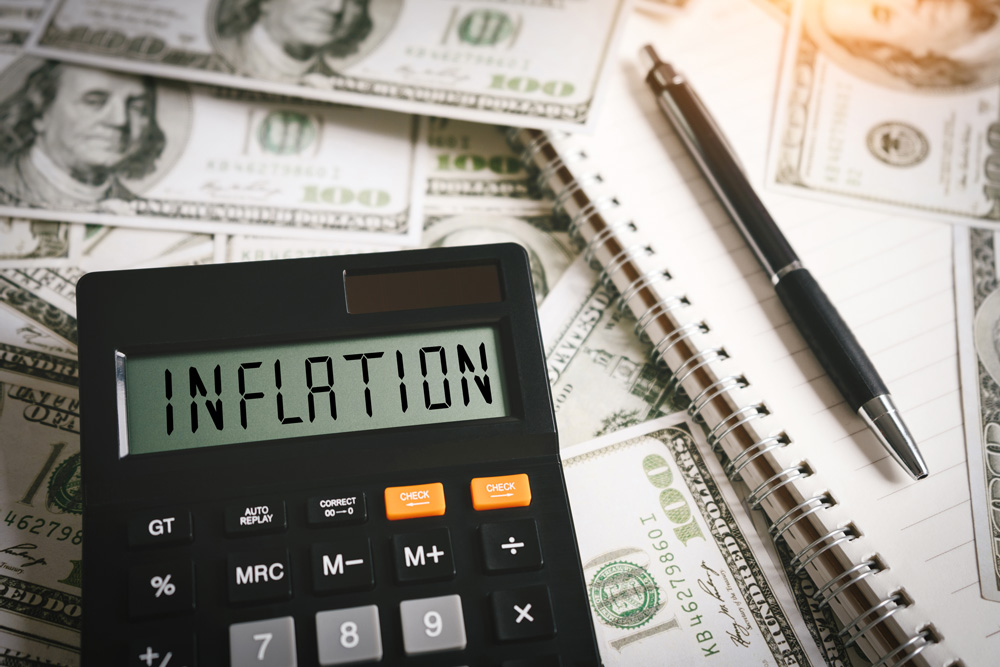 calculator with inflation on the screen
