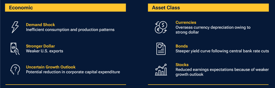 Infographic showing the likely impacts of President Trump’s proposed tariffs from an economic and an asset class perspective.