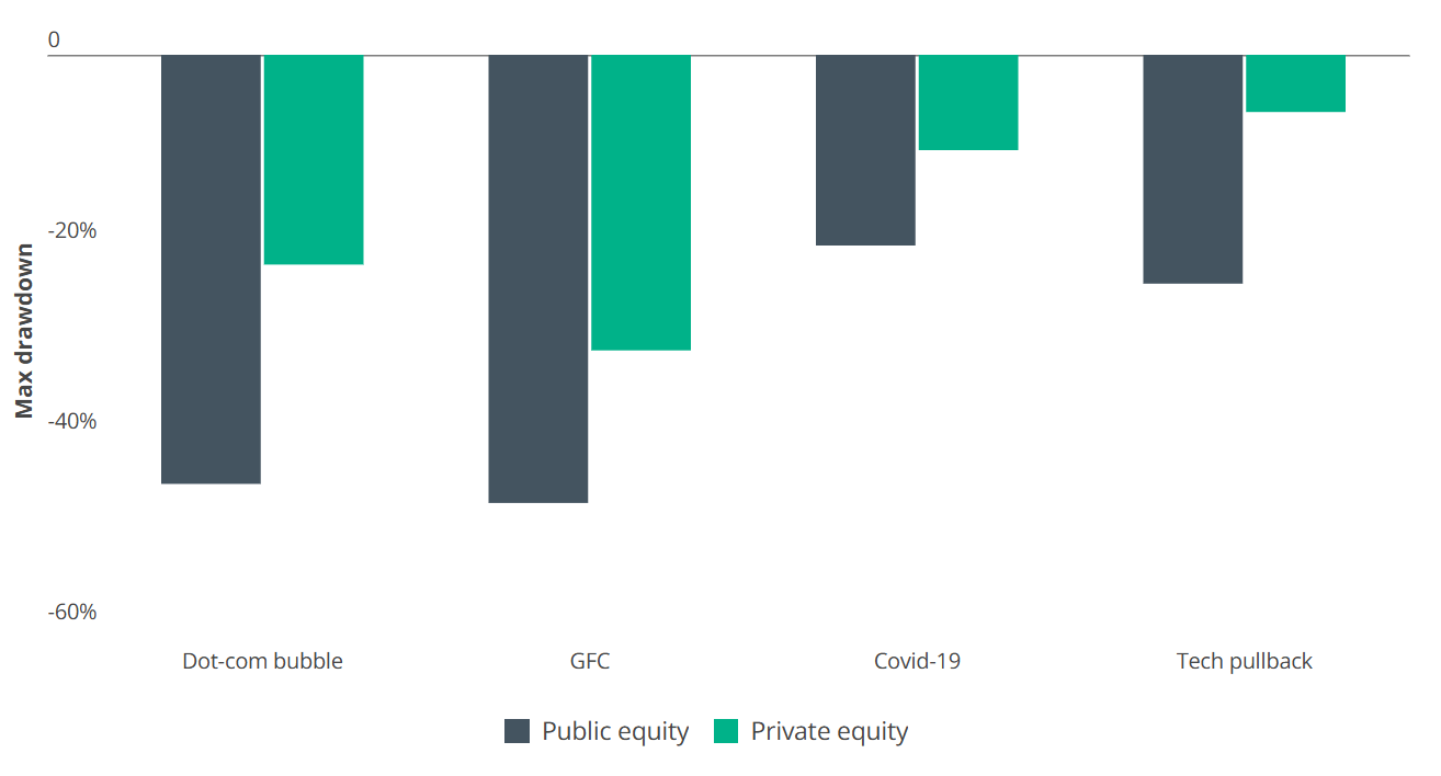 Graph showing Private equity market capture
