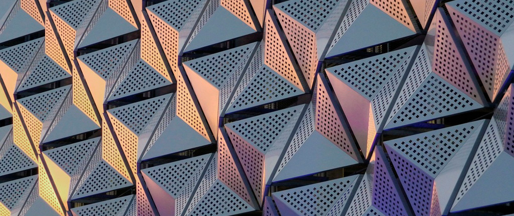 Geometric architectural pattern representing emerging frontiers, private fixed income, portfolio resilience and insurance investment strategy.