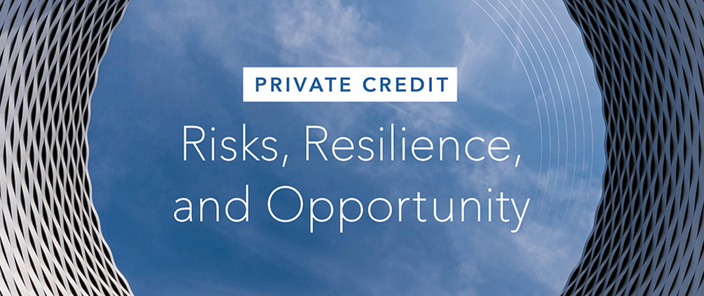 TPG Private Credit: Risks, Resilience, and Opportunity cover image with a circular architectural opening framing the sky.
