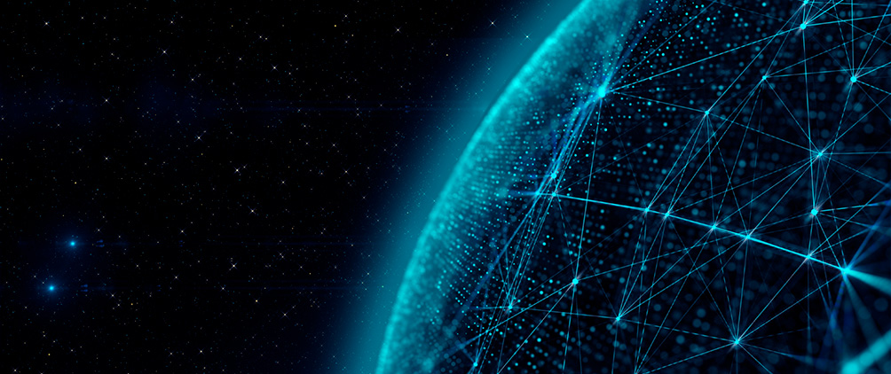 Digital globe with connected data points representing global markets, portfolio positioning and a structurally higher nominal growth environment.