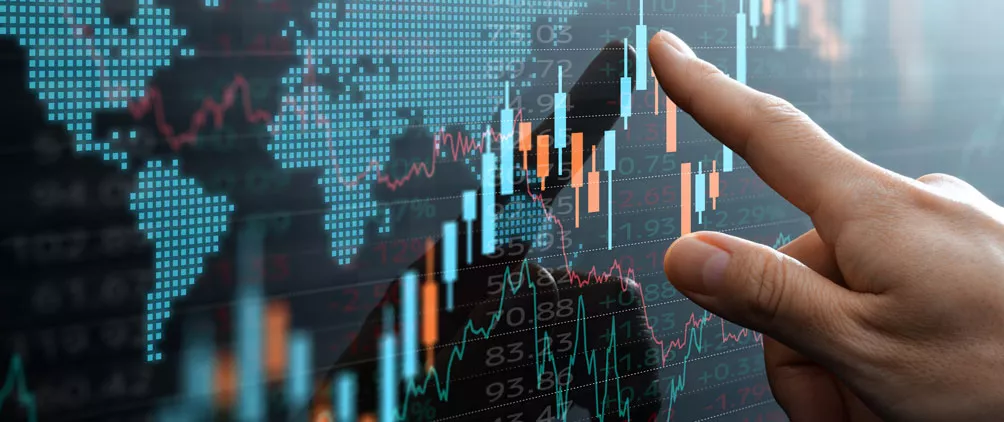 Hand pointing to a chart