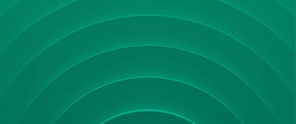 Abstract green arc graphic representing Apollo’s view on private equity portfolio construction, scale, and middle-market investing.