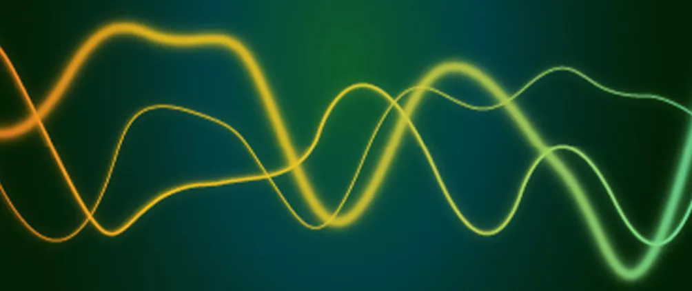 Abstract green and yellow wave lines representing Morgan Stanley Investment Management’s Q1 2026 emerging markets debt monitor.